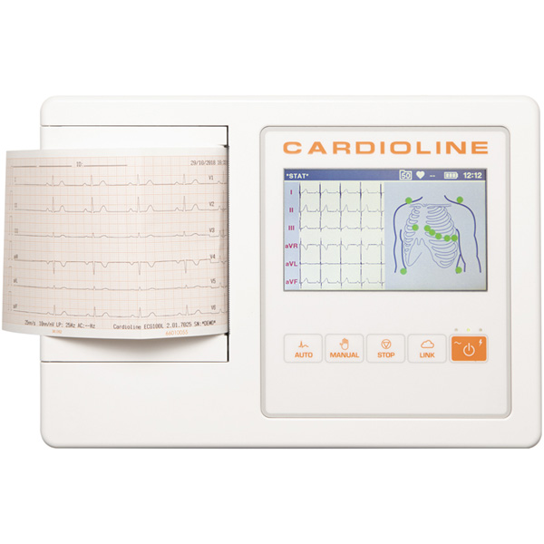 ELETTROCARDIOGRAFO / ECG CARDIOLINE 100L GLASGOW 12 DERIVAZIONI - 3/6 canali - display Touch Screen a colori