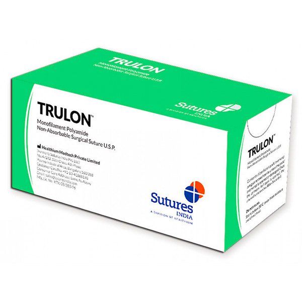 TRULON - sutura monofilamento non assorbibile in nylon poliammide - conf. 12pz - vari calibri e misure