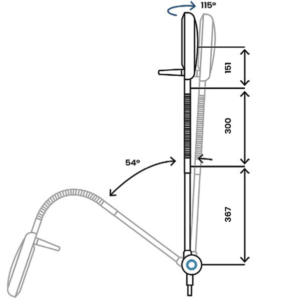 LAMPADA DA VISITA A LED LUCE FREDDA PRIMALED FLEX - 80.000 lux - 5.000 °K - su carrello