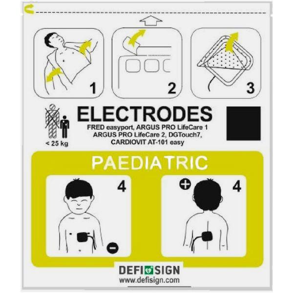 COPPIA PIASTRE ELETTRODI MONOPAZIENTE PER DEFIBRILLATORE DEFISIGN LIFE / SCHILLER FRED - pediatriche