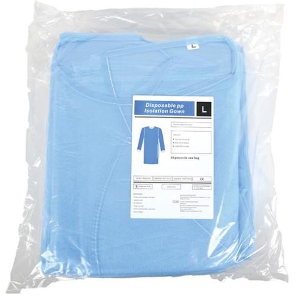 CAMICE IN PP MONOUSO - impermeabile 25g/m2 120x150 cm - misura L - non sterile - conf.100pz