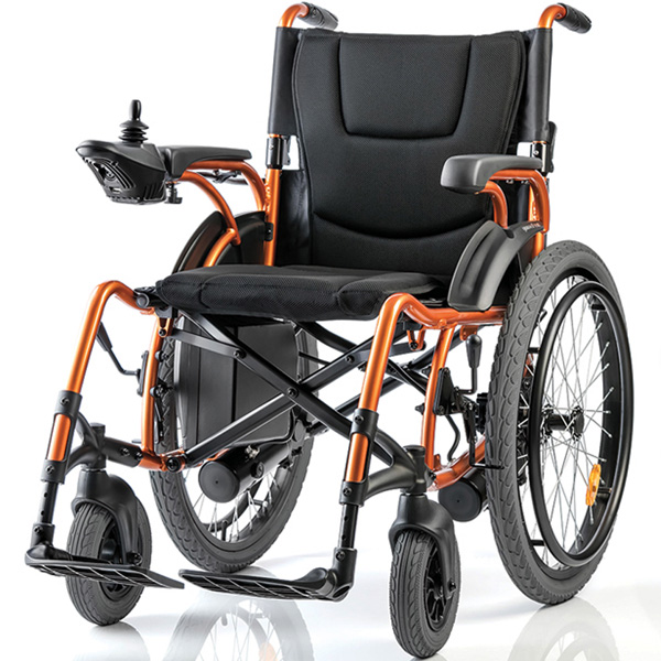 CARROZZINA / SCOOTER ELETTRICO - ruote posteriori 24" - con corrimano - portata 100kg - seduta 44cm