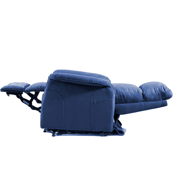 POLTRONA RELAX FLAVIA a 2 motori - movimento indipendente schienale e poggiapiedi - blu