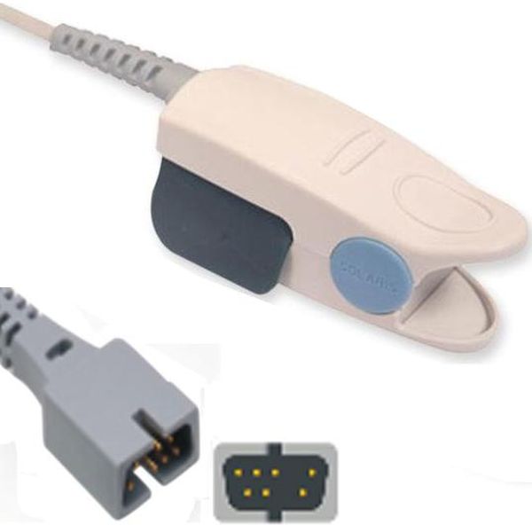  	SENSORE SpO2 DA DITO ADULTO - riutilizzabile - compatibile Nellcor 7PIN - lungh. 90cm