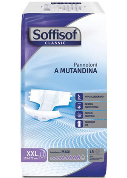 PANNOLONI ASSORBENTI PER INCONTINENZA ALTA SOFFISOFT CLASSIC - notte - conf.60pz - varie misure