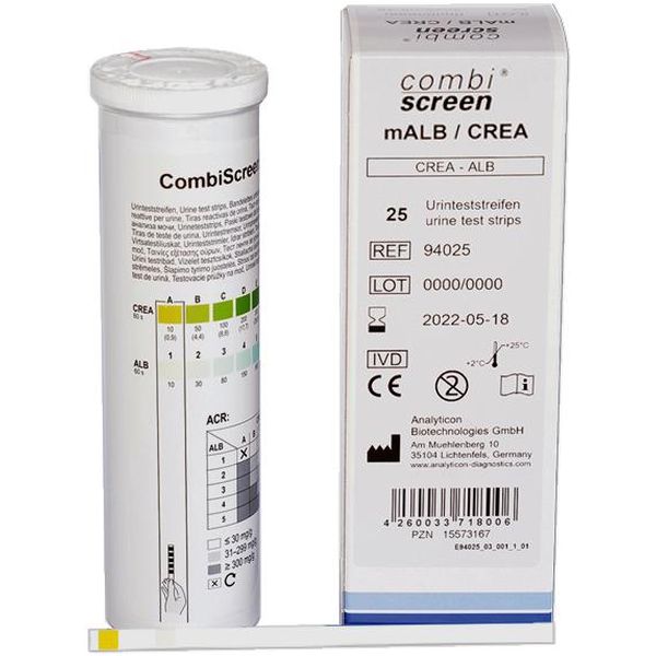 TEST URINE / STRISCE URINA - mALB/CREA per microalbuminuria - uso professionale - conf.25pz