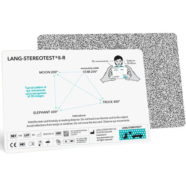 TEST DI LANG II-R - stereotest - 4 stereogrammi