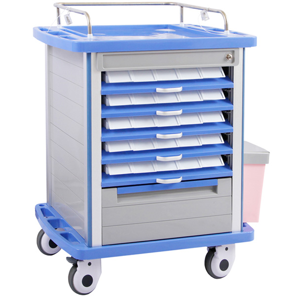 CARRELLO MULTIFUNZIONE DA FARMACIA DOUBLE FACE NEO - 10 cassetti piccoli e uno grande - 75x48xh.92cm