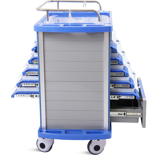 CARRELLO MULTIFUNZIONE DA FARMACIA DOUBLE FACE NEO - 10 cassetti piccoli e uno grande - 75x48xh.92cm