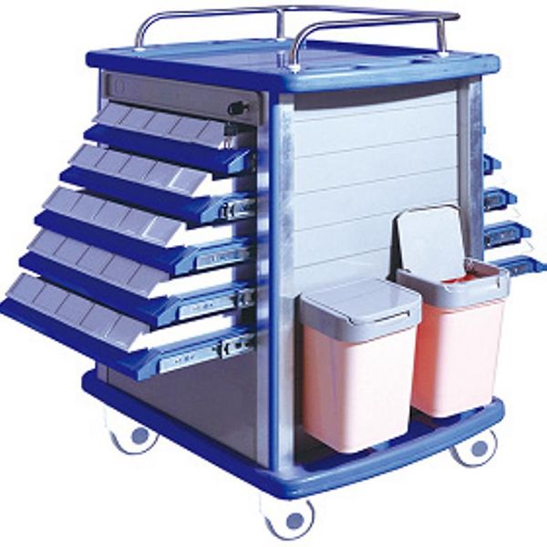 CARRELLO MULTIFUNZIONE FARMACI DOUBLE FACE NEO - 10+1 cassetti - 75x48xh.92cm