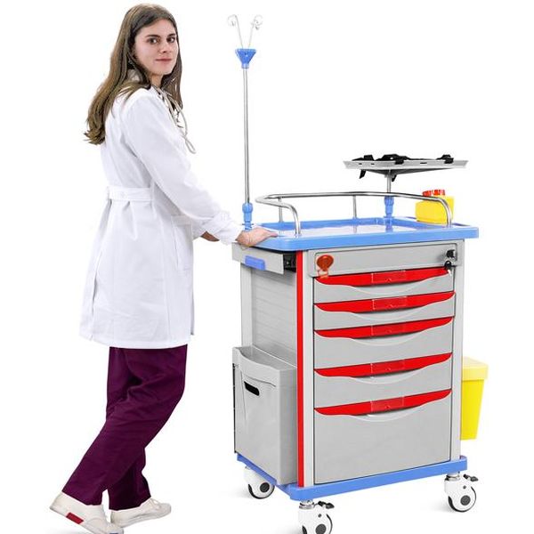 CARRELLO MULTIFUNZIONE EMERGENZA NEO - 5 cassetti - 75x47,5xh.92cm