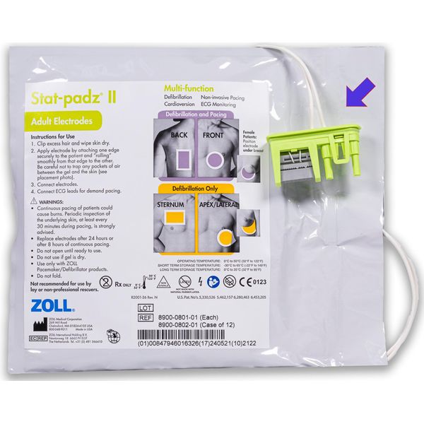 COPPIA DI PIASTRE ELETTRODI STAT-PADZ II - per ZOLL AED PLUS / AED PRO - adulti