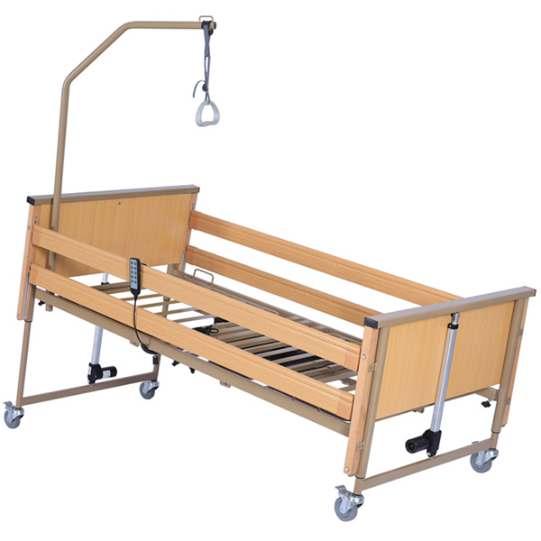 LETTO DEGENZA ELETTRICO - 4 SEZIONI - doghe in legno - portata 180kg - alt. variabile - con ruote