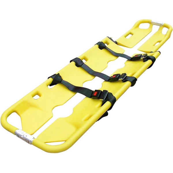 BARELLA A CUCCHIAIO PIEGHEVOLE HDPE - peso 8kg - portata 160kg - completa di 3 cinture - GIALLA