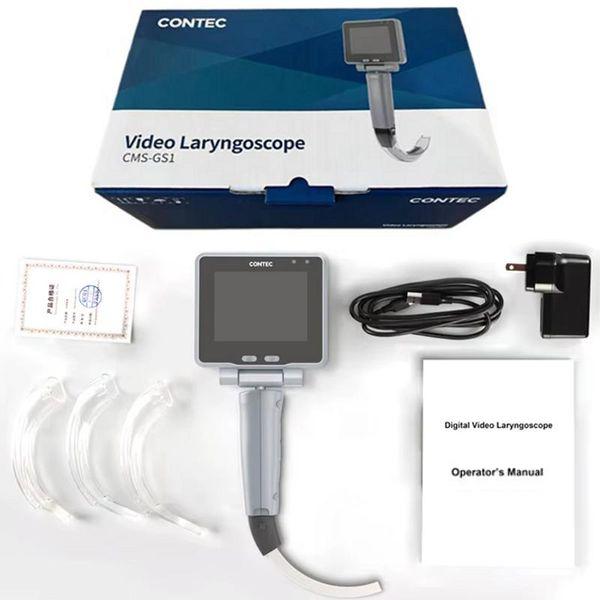 VIDEOLARINGOSCOPIO DIGITALE CONTEC CMS-GS1 - schermo 3,5" - completo di 3 lame 