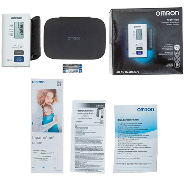 SFIGMOMANOMETRO DIGITALE DA POLSO OMRON NIGHTVIEW HEM-9601T-E3 - con Bluetooth