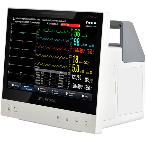 MONITOR MULTIPARAMETRICO AIVIEW V12 - display 13,3" touchscreen - con ECG, RESP, TEMP, NIBP, SpO2