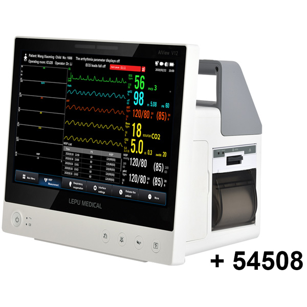 MONITOR MULTIPARAMETRICO AIVIEW V12 - display 13,3" touchscreen - con ECG, RESP, TEMP, NIBP, SpO2