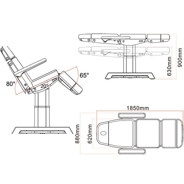 LETTINO ELETTRICO MULTIFUNZIONE POLTRONA SABA - 4 motori - blu avio