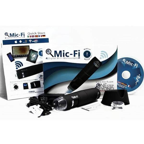 DERMATOSCOPIO MIC-FI - Wi-Fi / USB - 3 tipi di luce - con filtro polarizzato e software
