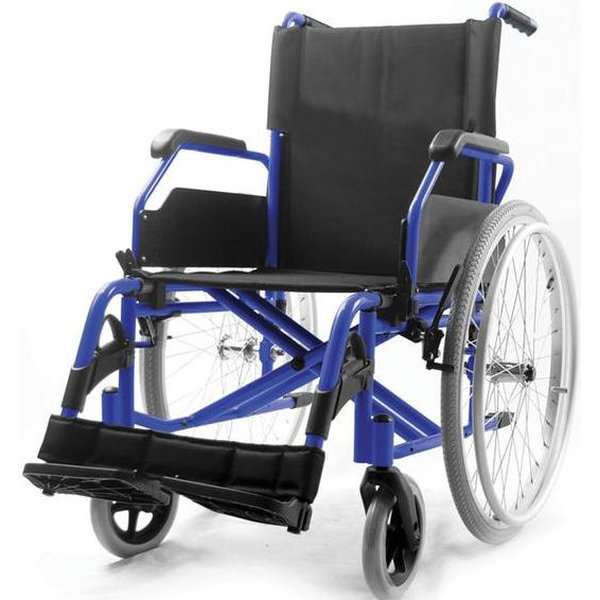 SEDIA A ROTELLE / CARROZZINA PIEGHEVOLE AD AUTOSPINTA CLASSIC - seduta 46cm - bracciolo reclinabili - ruote piene