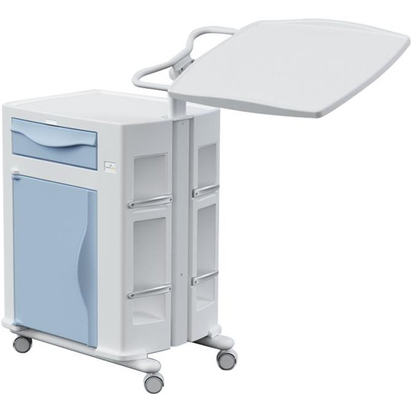 COMODINO OLYMPUS CON TAVOLO SERVITORE RECLINABILE - 61x48xh.91cm