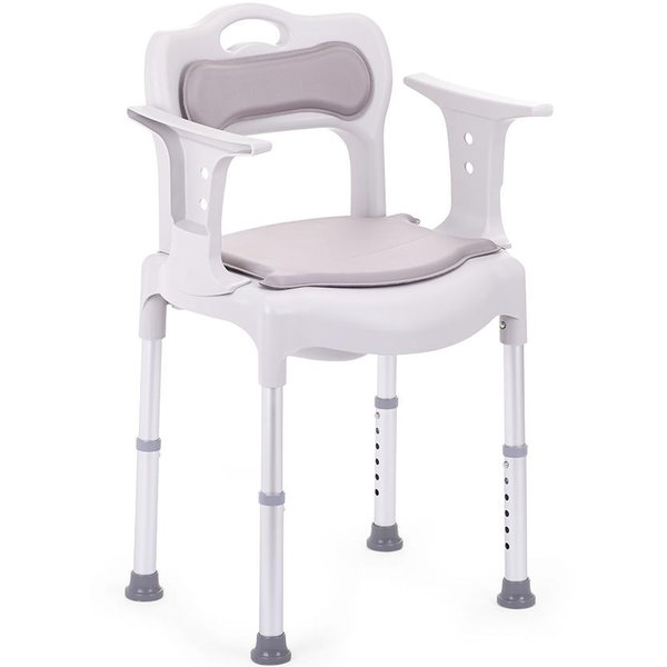 SEDIA DOCCIA E COMODA WC - altezza regolabile - grigia / bianca