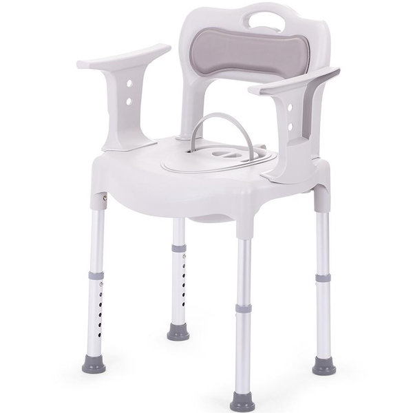 SEDIA DOCCIA E COMODA WC - altezza regolabile - grigia / bianca