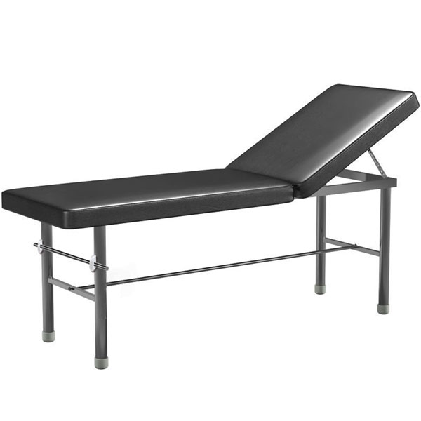 LETTINO VISITA MEDICA REGOLABILE in acciaio INOX - 190x60xh.68cm - portata 175kg - nero 