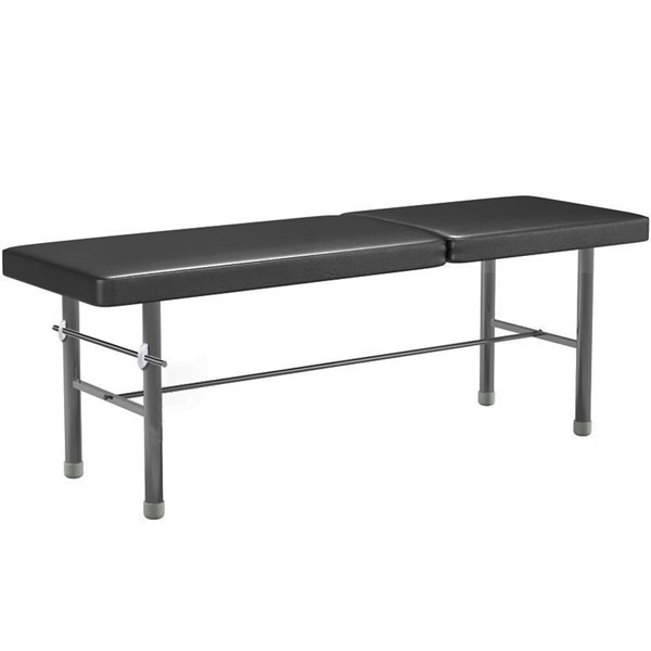 LETTINO VISITA MEDICA REGOLABILE in acciaio INOX - 190x60xh.68cm - portata 175kg - nero 