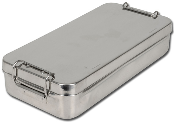 SCATOLA INOX 25x12x4,6cm - con manici