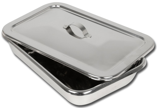 VASSOIO+COPERCHIO INOX 264x172x47 mm