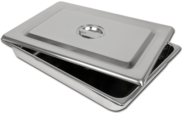 VASSOIO+COPERCHIO INOX 440x320x64 mm