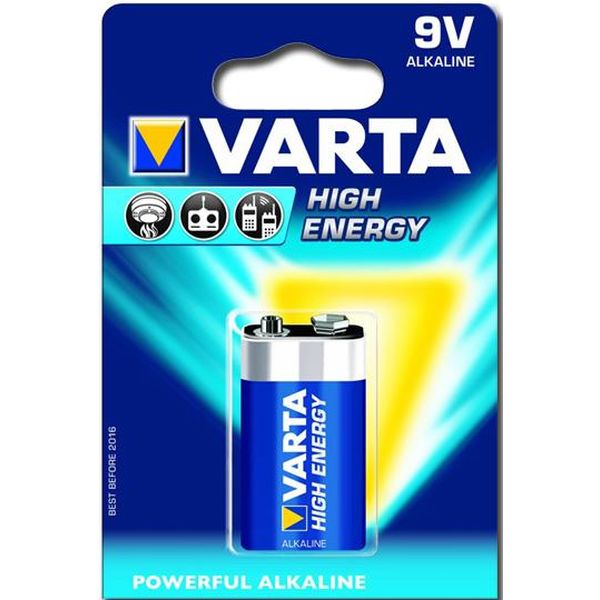 BATTERIA ALCALINA 9V HIGH ENERGY - VARTA - blister 1pz