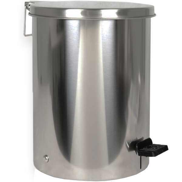 CESTINO RIFIUTI / PATTUMIERA CON PEDALE in accaio inox - capacità 7lt
