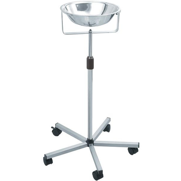 CARRELLO PORTACATINO SINGOLO in acciaio inox - altezza reg. 60/95cm