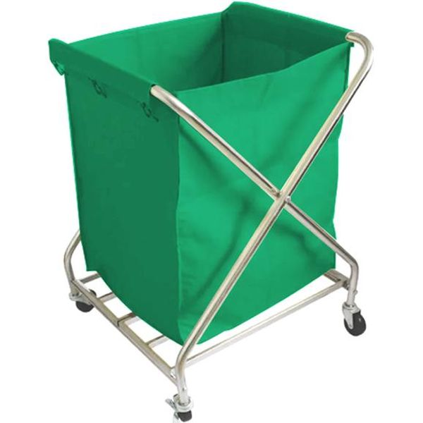 CARRELLO BIANCHERIA SPORCA - 4 ruote - in acciaio inox - 65x55xh.90cm 