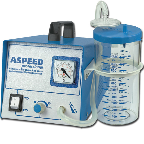 ASPIRATORE CHIRURGICO DA TAVOLO ASPEED a doppia pompa - 1lt - 22lt/min - 230V