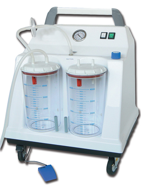 ASPIRATORE TOBI HOSPITAL con 2 vasi da 4Lt - 90Lt/min - commutatore a pedale