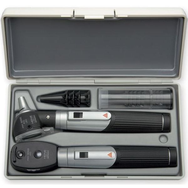 SET HEINE MINI 3000 LED A F.O. OTO + OFTALMOSCOPIO - nero - D-886.11.021