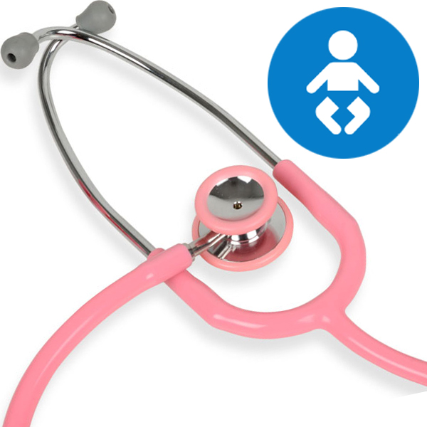 STETOSCOPIO / FONENDOSCOPIO DUOFONO PEDIATRICO WAN - campana Ø3cm - padiglione Ø3,5cm - lira rosa