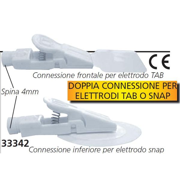 ADATTATORE UNIVERSALE ECG con presa 4mm - per elettrodi TAB e Snap - conf.10pz