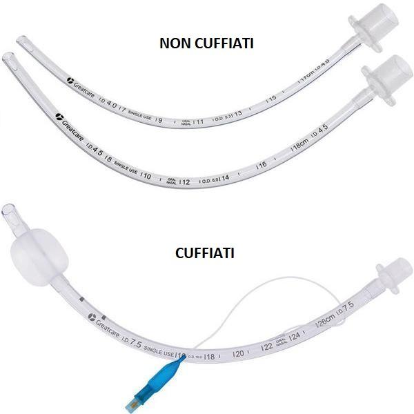TUBI ENDOTRACHEALI - CUFFIATI / NON CUFFIATI - sterili -  tipo Murphy - conf.100pz - varie misure
