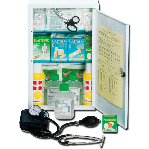 KIT PRONTO SOCCORSO - ARMADIETTO METALLO - 46x 30x14cm -  ALLEGATO 1 - oltre 2 lavoratori