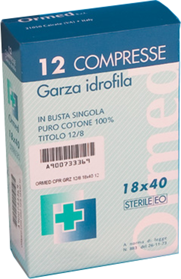 COMPRESSA IN GARZA DI COTONE STERILE 18X40cm - conf.12pz.