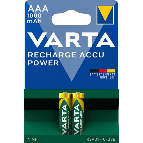 BATTERIE MINISTILO 1,5V RICARICABILE 1000 mAh - VARTA - TIPO AAA - blister 2pz