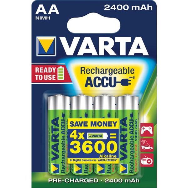 BATTERIE VARTA STILO AA RICARICABILE 1,5V 2400mAh - blister 4pz