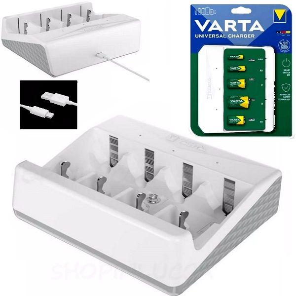 CARICATORE CARICABATTERIE UNIVERSALE 110/240V - VARTA - base di ricarica pile in 5ore
