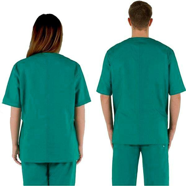 CASACCA DOTTORE MEDICO INFERMIERE UNISEX in cotone 100% - verde - varie misure