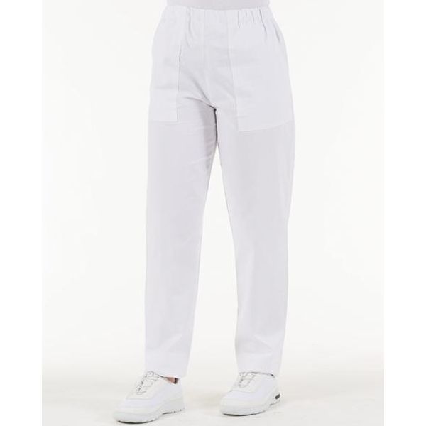 PANTALONE IN COTONE UNISEX BIANCO INFERMIERE MEDICO